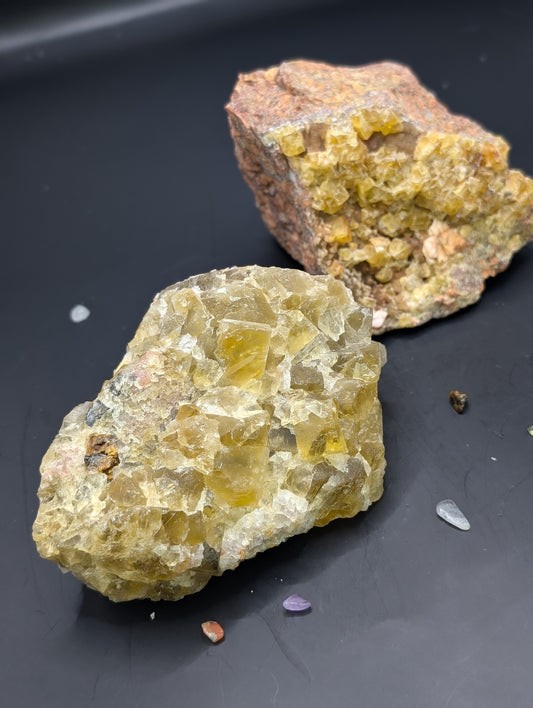 Raw Honey Calcite on matrix Specimens