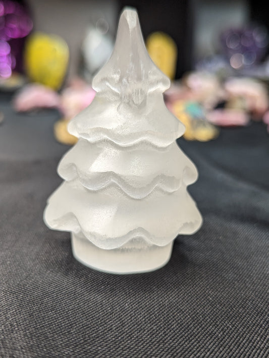 Selenite Christmas Tree Carving