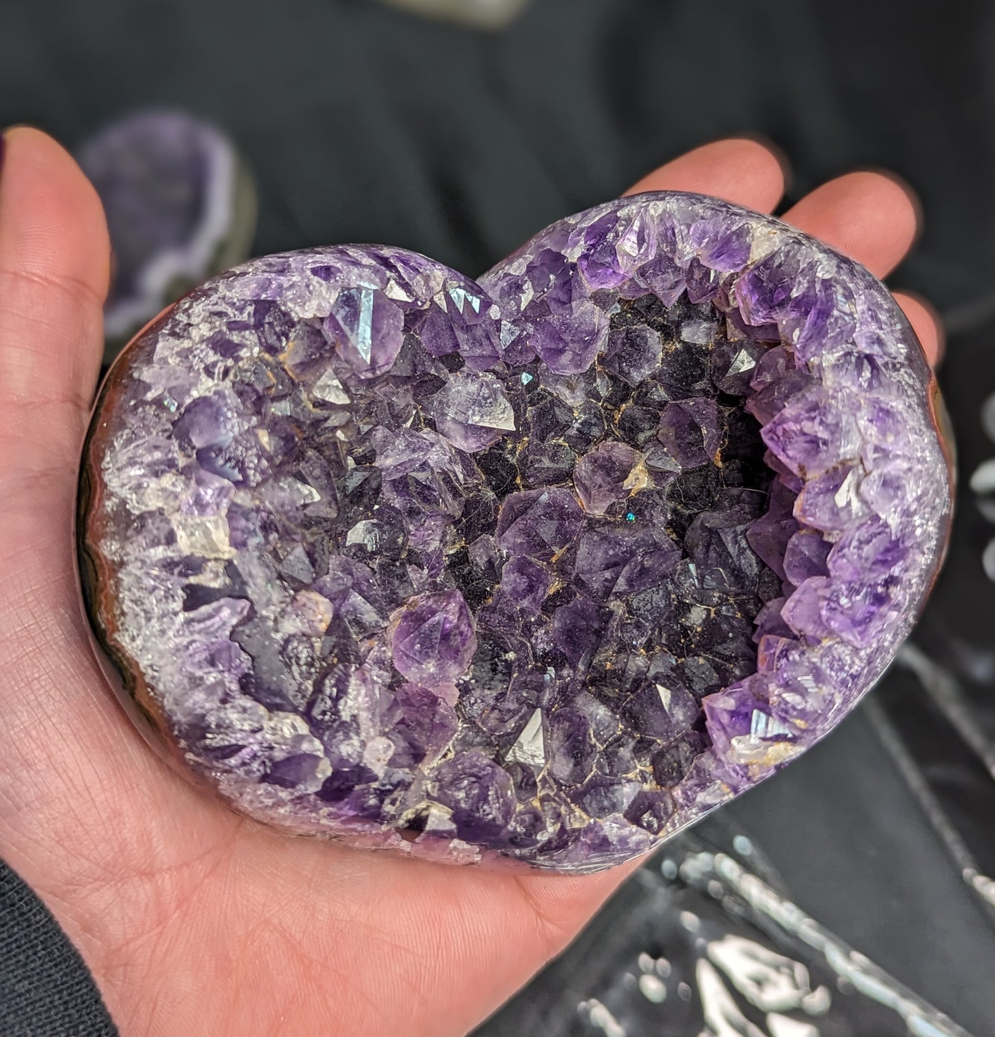 Ameythst Geode Hearts