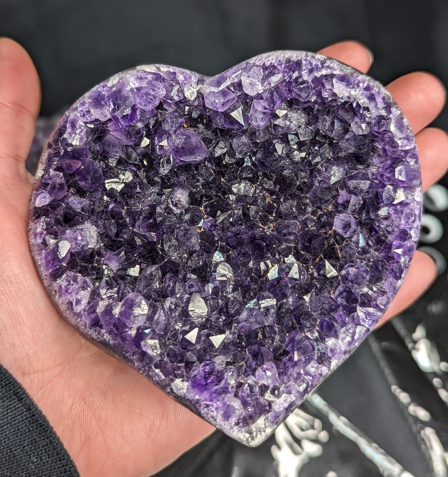 Ameythst Geode Hearts