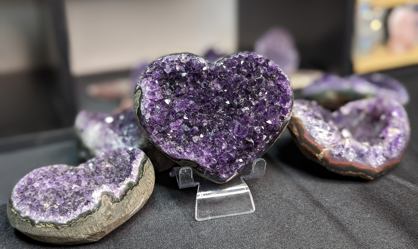 Ameythst Geode Hearts