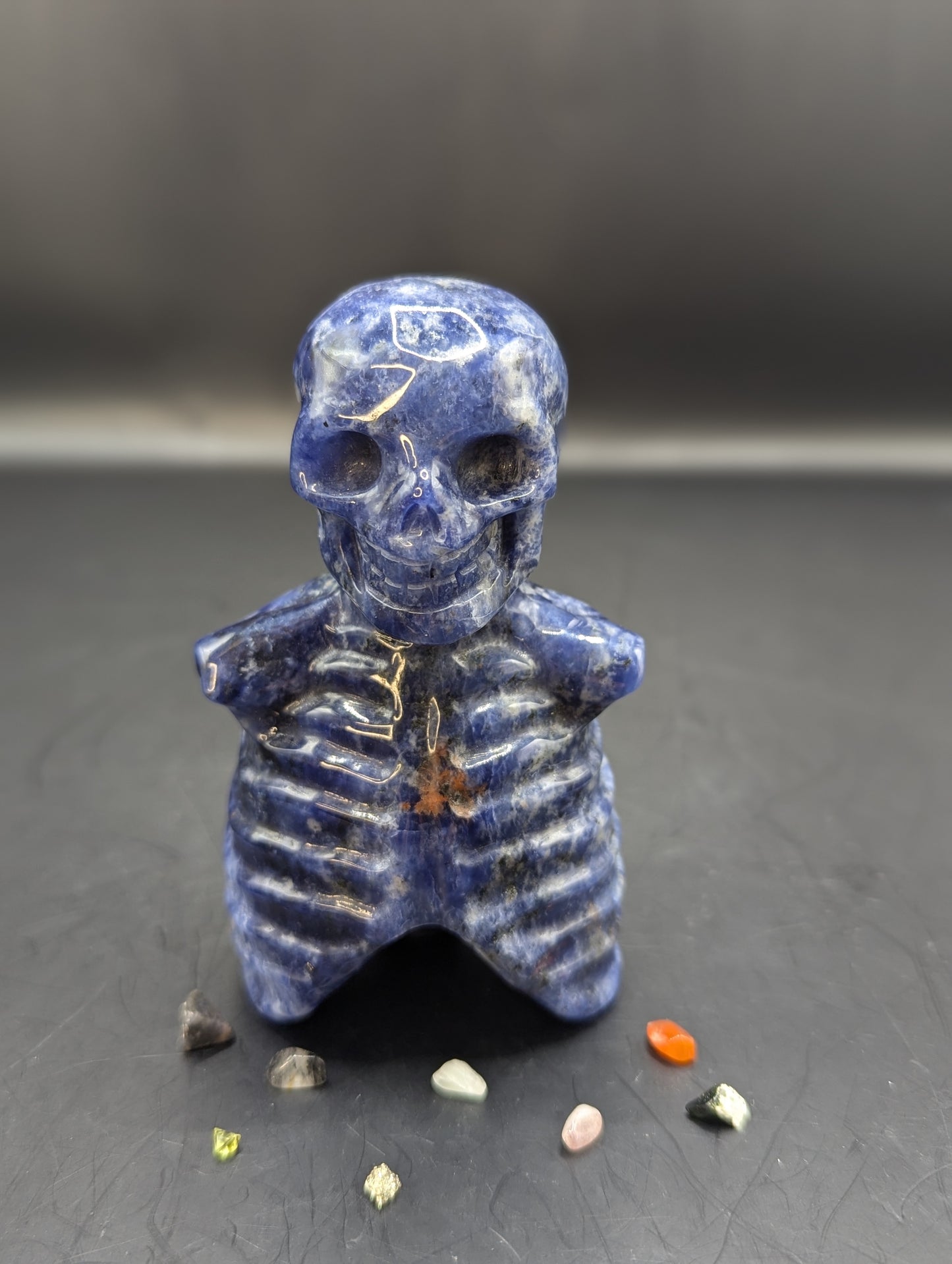 Sodalite Skull Body Carving