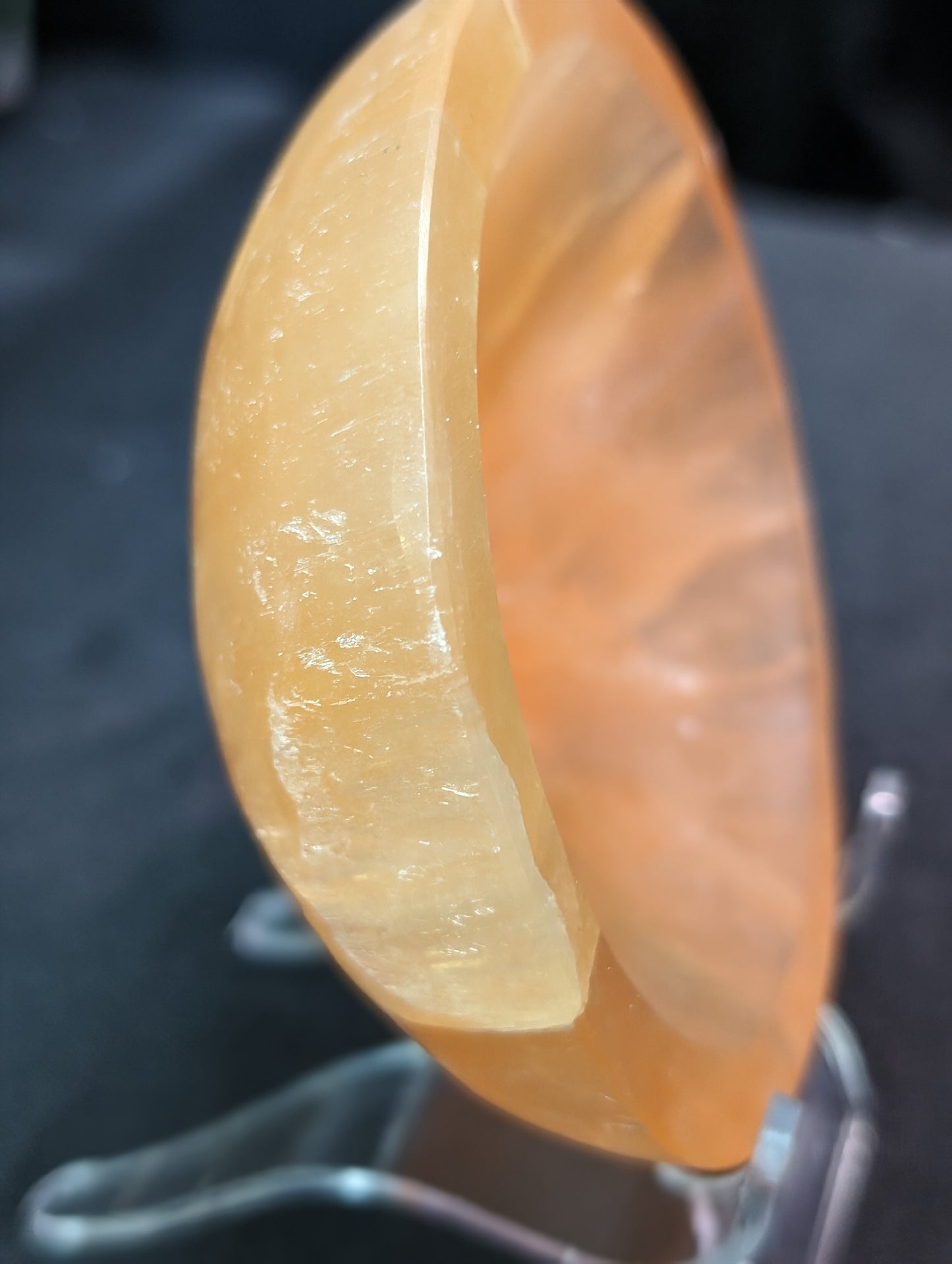 Peach Selenite (Satin Spar) Charging Bowl