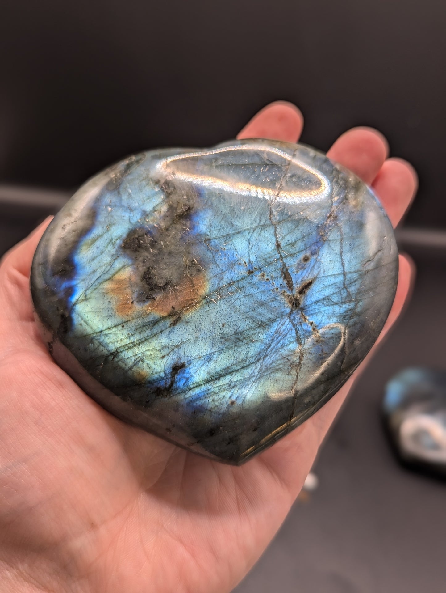 Labradorite Heart Carvings