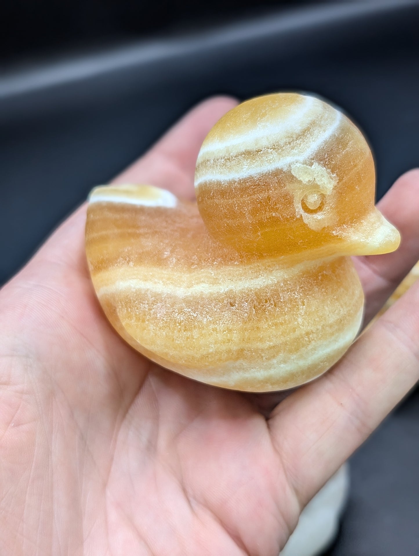 Yellow Banded Calcite Duck Carvings