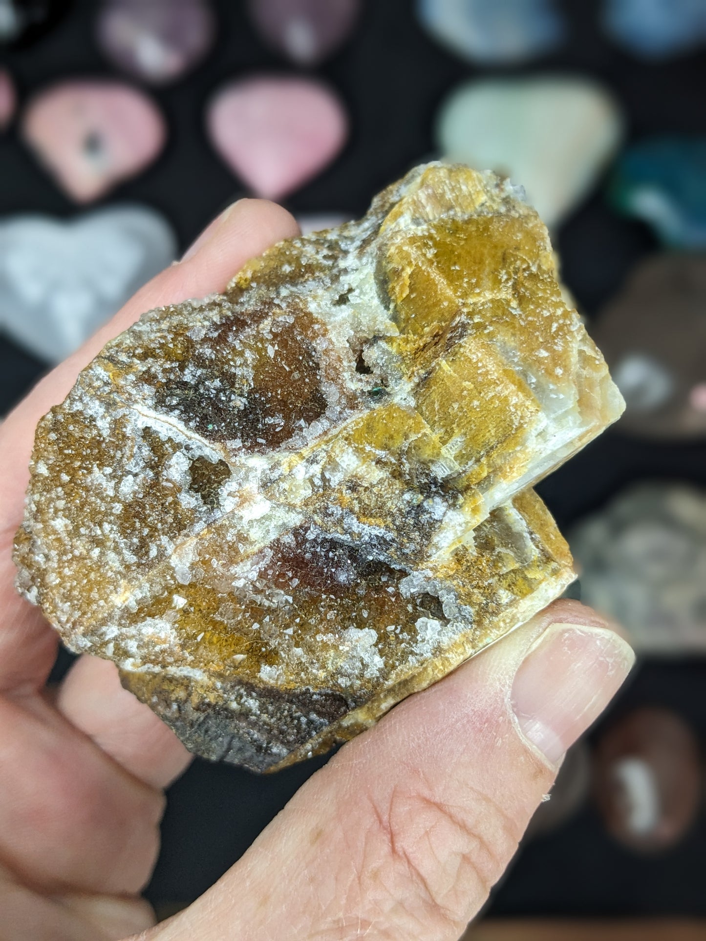 Raw Druzy Yellow Calcite with Quartz