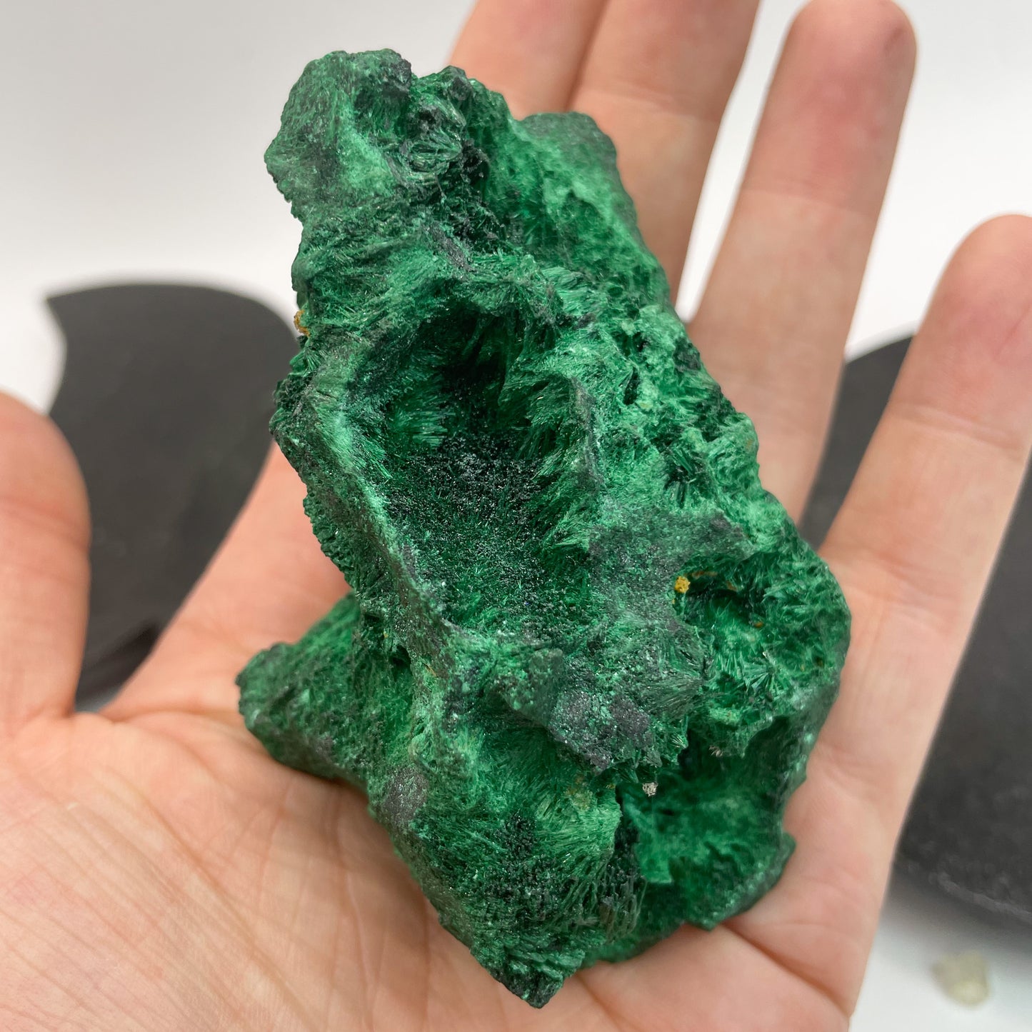 Raw Fibrous Malachite