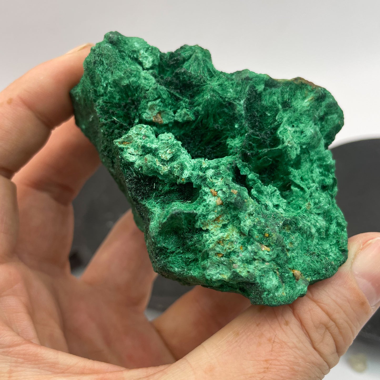 Raw Fibrous Malachite