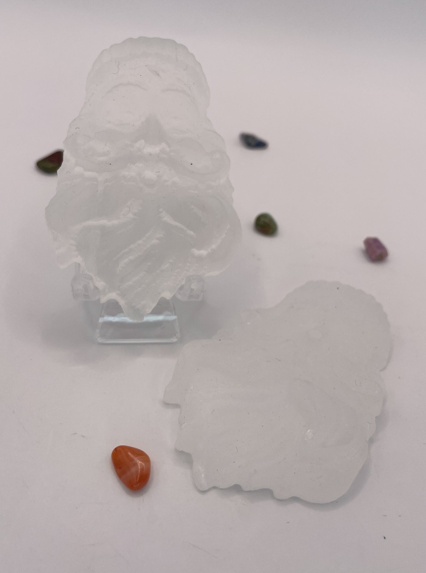 Selenite Santa Carvings