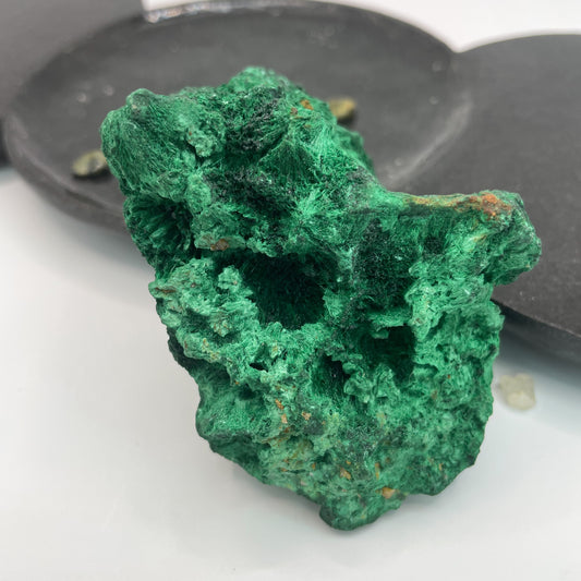 Raw Fibrous Malachite