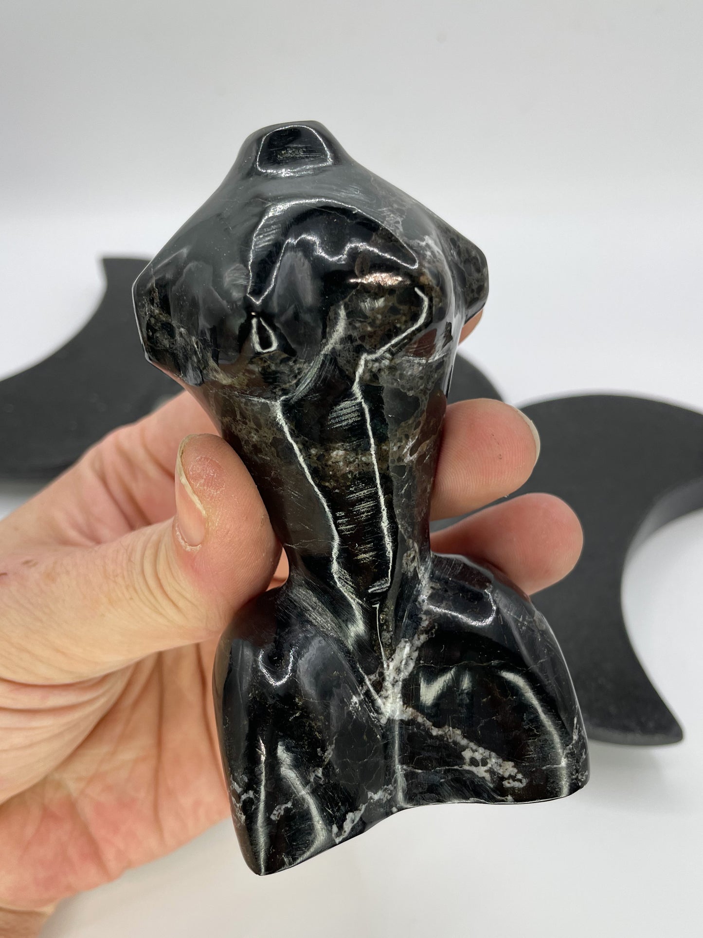 Black Onyx Female Goddess Carvings